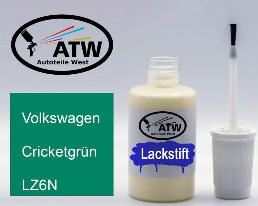 Volkswagen, Cricketgrün, LZ6N: 20ml Lackstift, von ATW Autoteile West.