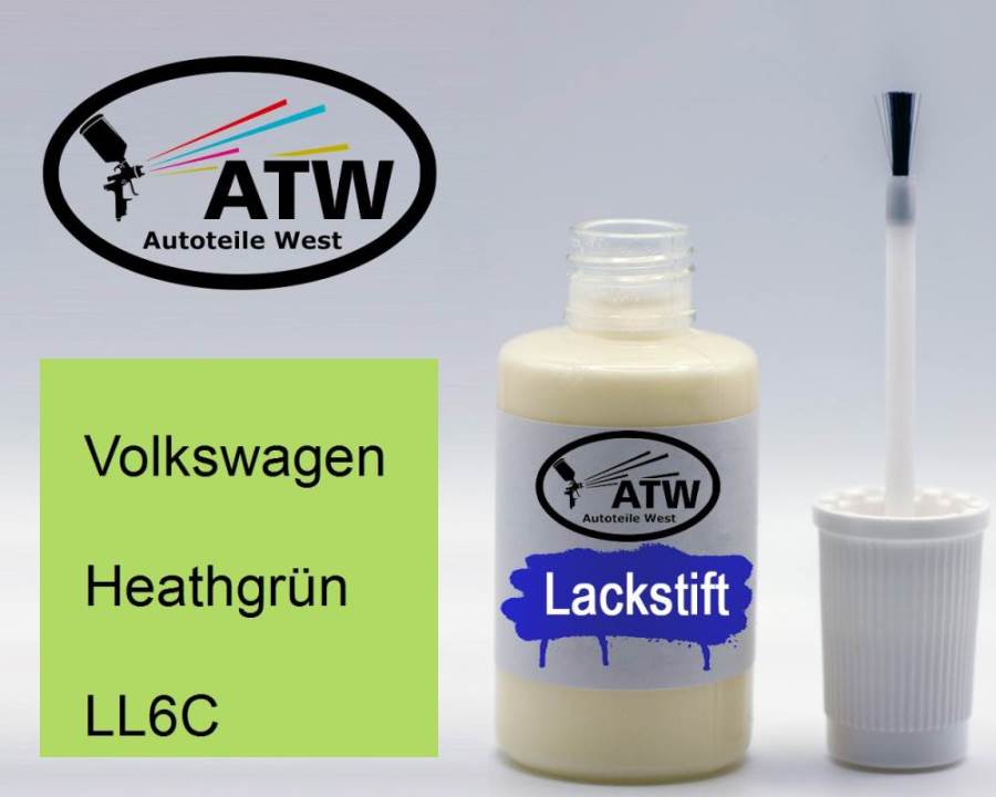 Volkswagen, Heathgrün, LL6C: 20ml Lackstift, von ATW Autoteile West.