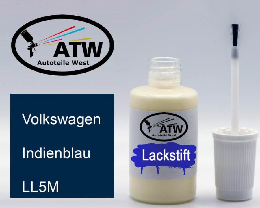 Volkswagen, Indienblau, LL5M: 20ml Lackstift, von ATW Autoteile West.