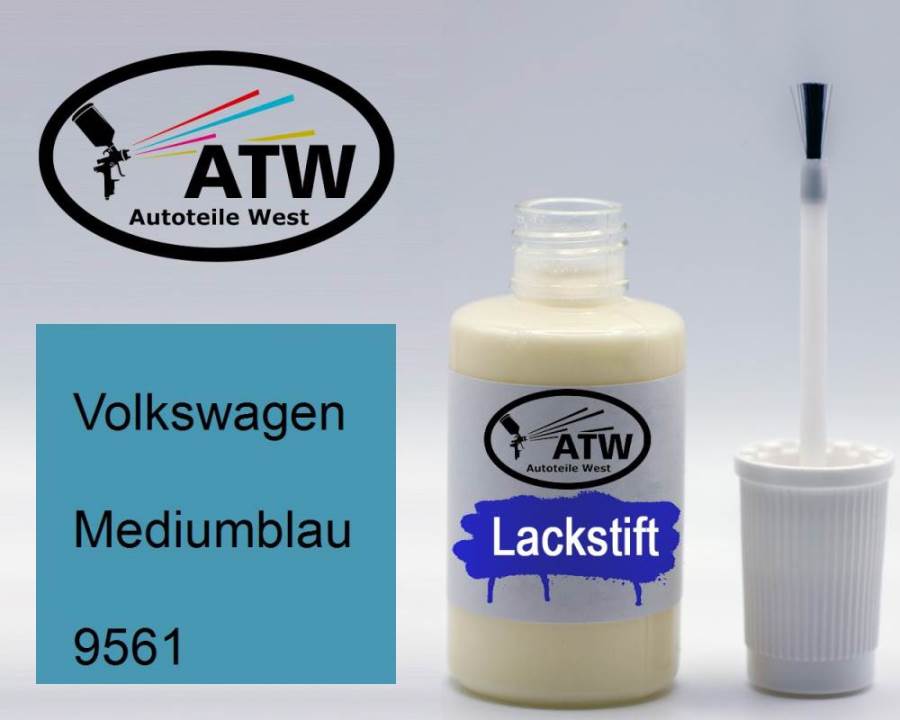 Volkswagen, Mediumblau, 9561: 20ml Lackstift, von ATW Autoteile West.