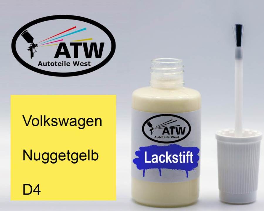 Volkswagen, Nuggetgelb, D4: 20ml Lackstift, von ATW Autoteile West.