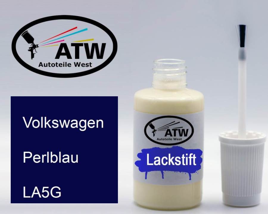 Volkswagen, Perlblau, LA5G: 20ml Lackstift, von ATW Autoteile West.