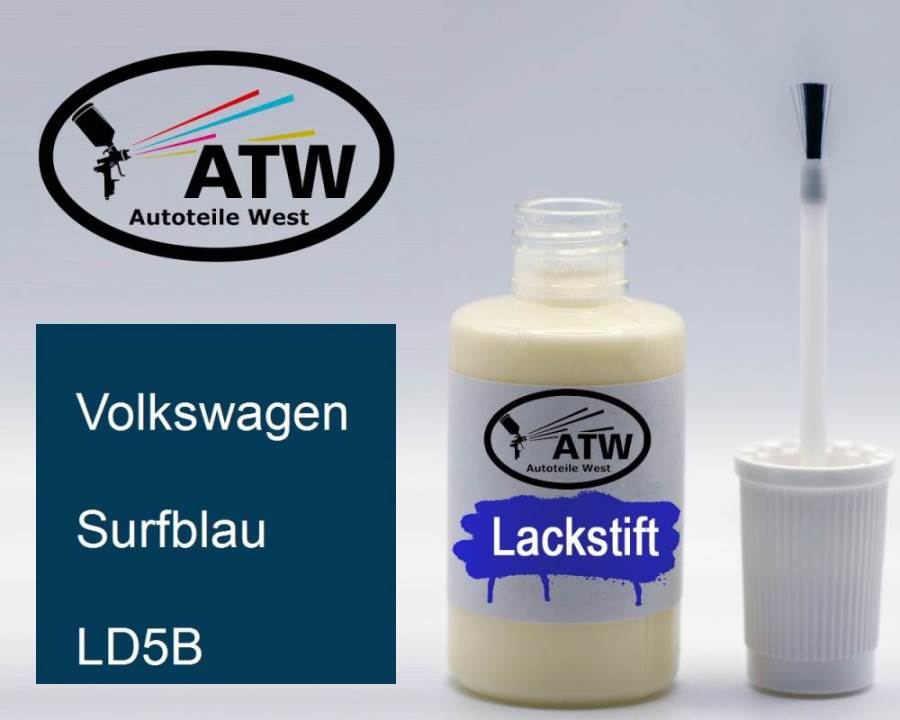 Volkswagen, Surfblau, LD5B: 20ml Lackstift, von ATW Autoteile West.