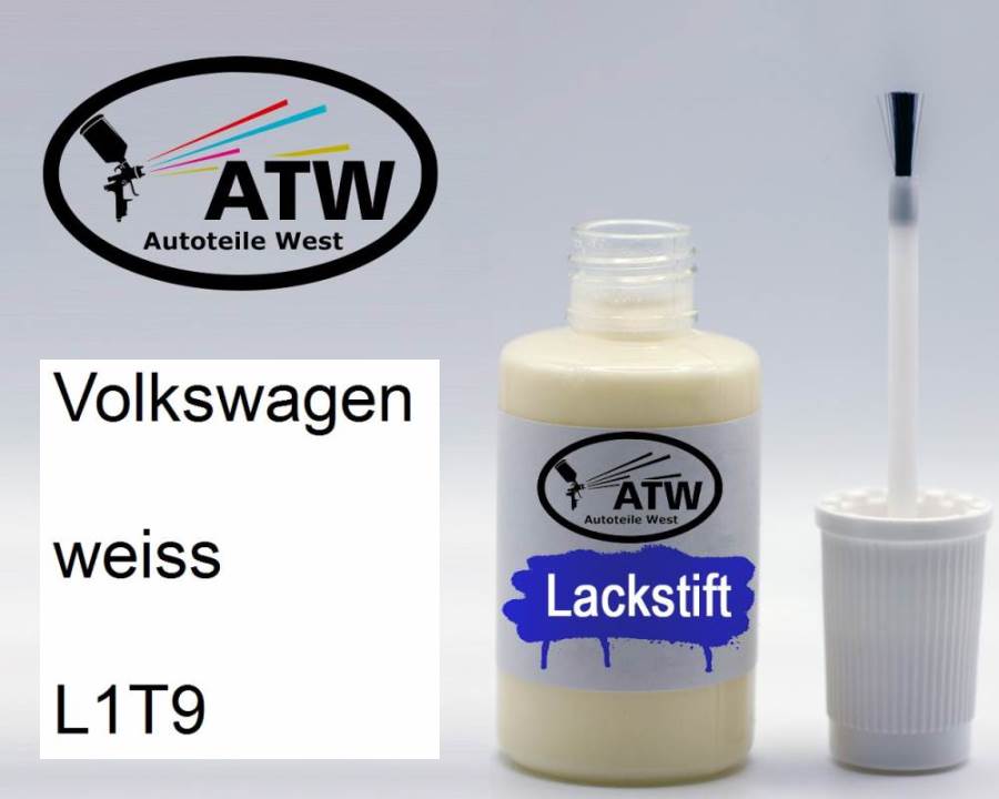 Volkswagen, weiss, L1T9: 20ml Lackstift, von ATW Autoteile West.