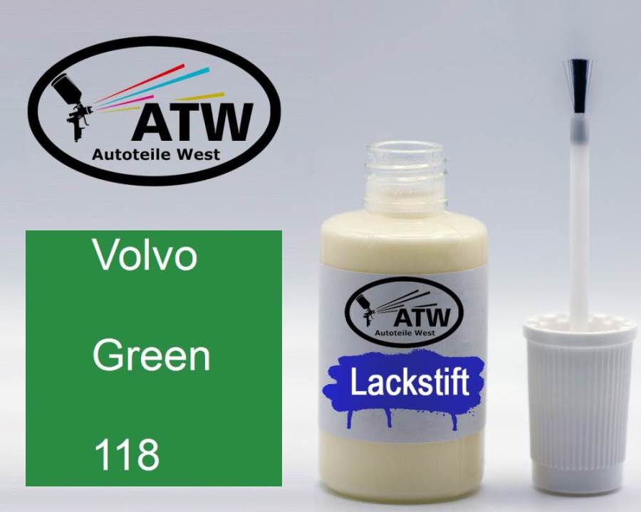 Volvo, Green, 118: 20ml Lackstift, von ATW Autoteile West.