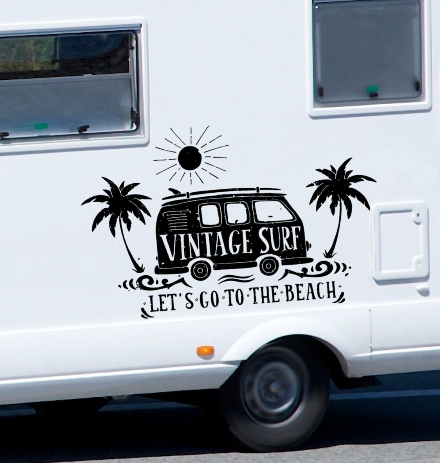 Aufkleber Vintage Surf Bus