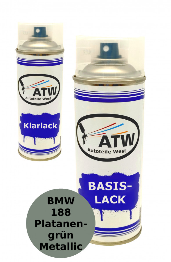 Autolack für BMW 188 Platanengrün Metallic+400ml Klarlack Set