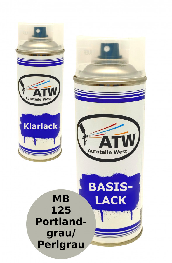 Autolack für Mercedes Benz 125 Portlandgrau / Perlgrau +400ml Klarlack Set